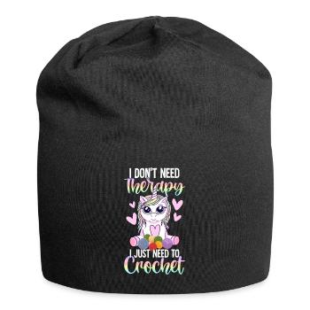 Häkeln Häkler Stricken - Jersey-Beanie - Schwarz - Vorne