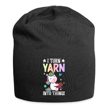 Crochet Crochet Yarn Lover - Jersey Beanie - black - Front