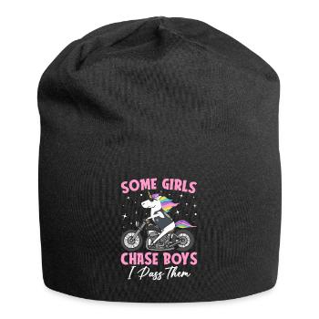 Dirt Bike Girl Weiblicher Dirt Biker - Jersey-Beanie - Schwarz - Vorne