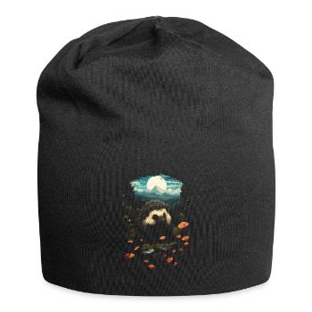 Hedgehog Animal - Jersey Beanie - black - Front