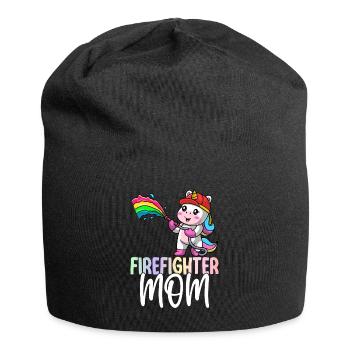 Feuerwehr-Mama - Jersey-Beanie - Schwarz - Vorne