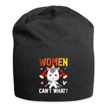 Firefighter Girl Fire Fighting - Jersey Beanie - black - Front