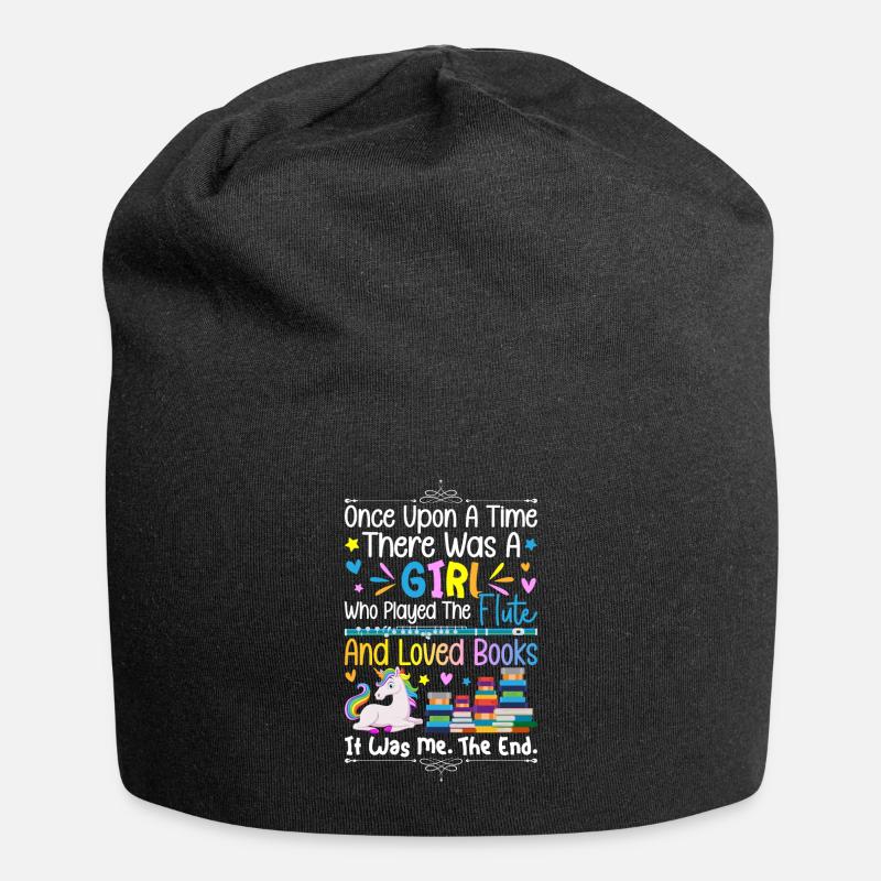 Flötenmädchen Flötenspielerin - Jersey-Beanie - Schwarz