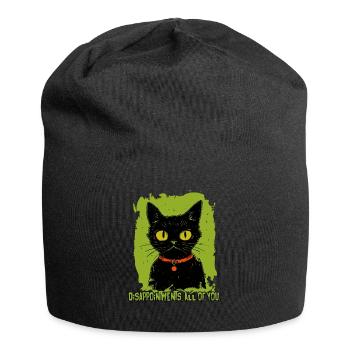 Disappointments, all of you, the judging cat - Jersey Beanie - black - Front