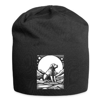 Chien de ciel étoilé - Bonnet en jersey - noir - Devant