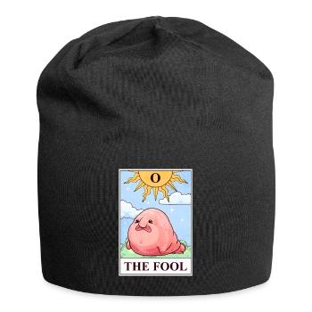 Blobfish Tarotkarte - Jersey-Beanie - Schwarz - Vorne
