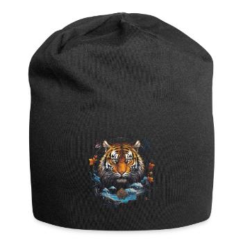 Clair De Lune, Tigre, Chinois, Japonais, Chine - Bonnet en jersey - noir - Devant