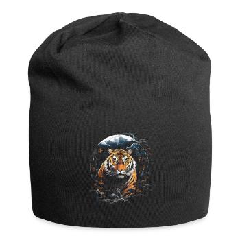Clair De Lune, Tigre, Chinois, Japonais, Chine - Bonnet en jersey - noir - Devant