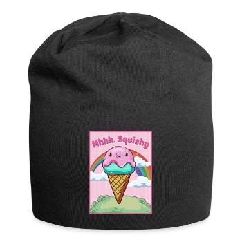 Kawaii Blobfish Ice Cream - Jersey Beanie - black - Front