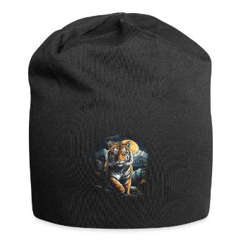 Tiger, Nature, Animals - Jersey Beanie - black - Front