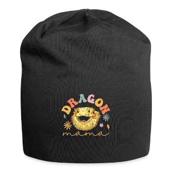 Groovy Bearded Dragon Mom Lizard Lover - Jersey Beanie - black - Front