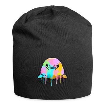 Kawaii Blobfish dégoulinant de peinture - Bonnet en jersey - noir - Devant
