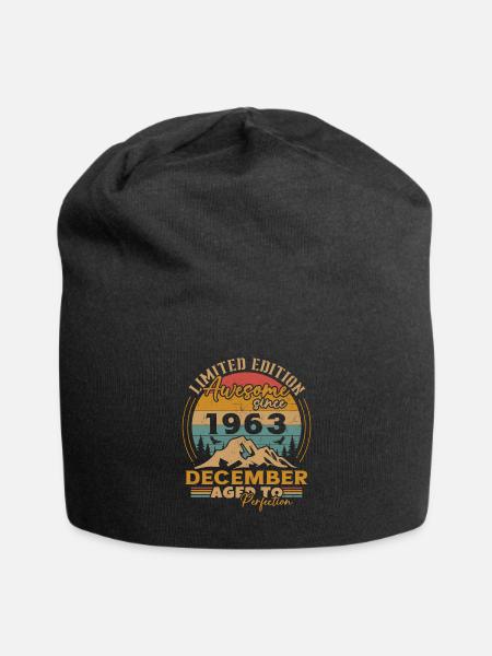 Dezember 1963 Vintage Retro Geburtstagsgeschenk - Jersey-Beanie - Schwarz