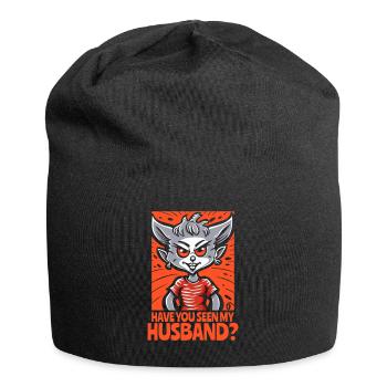Hast du meinen Mann gesehen, die Cartoon Frau - Jersey-Beanie - Schwarz - Vorne