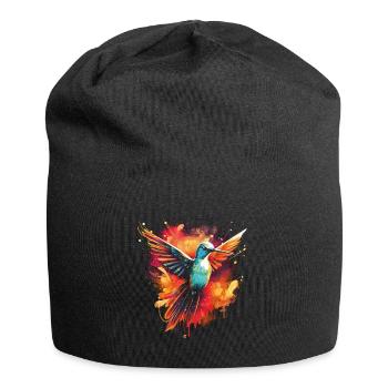 Kolibri Kunstwerk Bunt Vogelliebhaber - Jersey-Beanie - Schwarz - Vorne