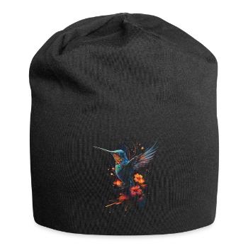 Hummingbird, Flower, Bird Lover, Animal - Jersey Beanie - black - Front