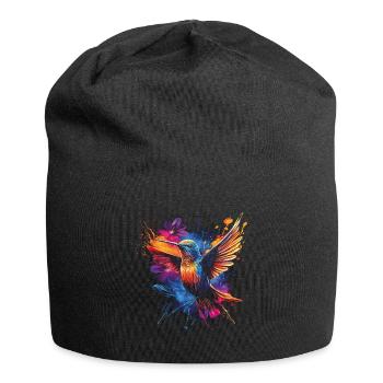 Kolibri Kunstwerk Bunt Vogelliebhaber - Jersey-Beanie - Schwarz - Vorne
