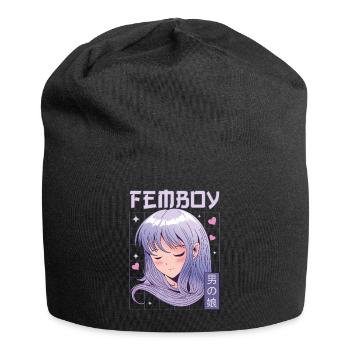Femboy Crossdressing Crossdresser MTF Anime - Jersey Beanie - black - Front