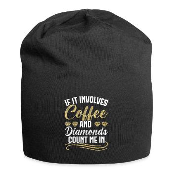 Diamanten Diamantmaler Bastler Künstler Kaffee - Jersey-Beanie - Schwarz - Vorne