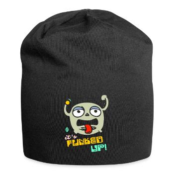 Funk It Up The Disco Funk, Cartoon Funky Music - Jersey Beanie - black - Front