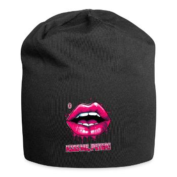 Embrasse-moi, Peter, sur mes lèvres gonflées - Bonnet en jersey - noir - Devant