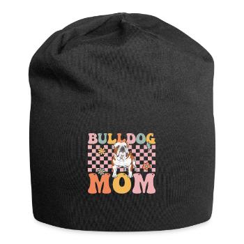 Groovy Français Bouledogue Amoureux - Bonnet en jersey - noir - Devant