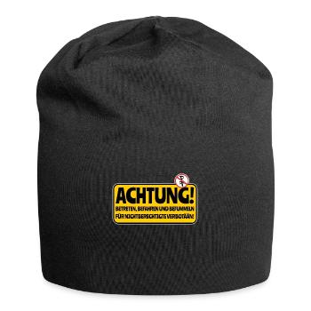 Berührung und Befahren verboten - Jersey-Beanie - Schwarz - Vorne