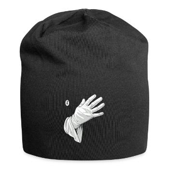 Berühr mich, weiße Handschuh - Jersey-Beanie - Schwarz - Vorne