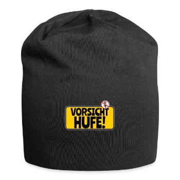 Achtung Pferde: Vorsicht Hufe - Jersey-Beanie - Schwarz - Vorne
