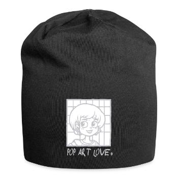 Cartoon Anime Meets Pop Art Love - Jersey Beanie - black - Front