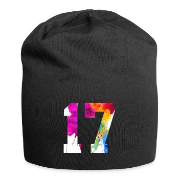 NUMMER 17 JAHRE ALT 17. GEBURTSTAG - Jersey-Beanie - Schwarz - Vorne