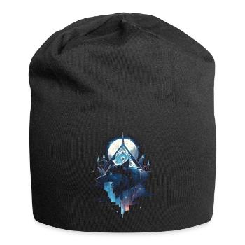 Majestätischer Wolf Wölfe - Jersey-Beanie - Schwarz - Vorne