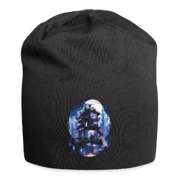 Cyberpunk Manga Kyoto Glitch - Bonnet en jersey - noir - Devant