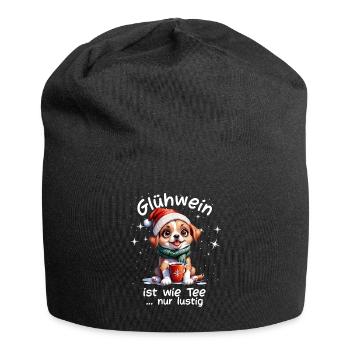 Weihnachtsmarkt witzige Glühwein trinken Sprüche - Jersey-Beanie - Schwarz - Vorne