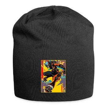 Graffiti Anime Manga Mecha Bot - Jersey-Beanie - Schwarz - Vorne