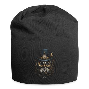 Steampunk Mechanische Eule Viktorianisch Vogel - Jersey-Beanie - Schwarz - Vorne