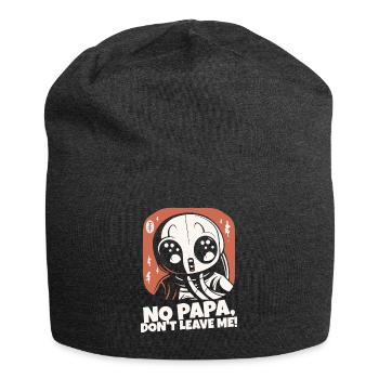 Papa, verlass mich nicht - Jersey-Beanie - Anthrazit - Vorne