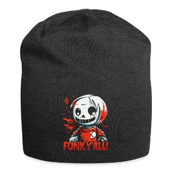Funked Euch Alle! Horrorpuppe mit Schnauze voll - Jersey-Beanie - Anthrazit - Vorne
