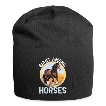 Cheval à sang froid Amateurs de chevaux à cheval - Bonnet en jersey - noir - Devant