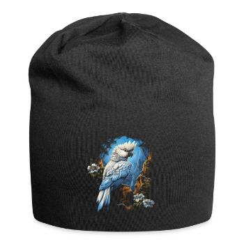 Plumes de perroquet tropical oiseau majestueux - Bonnet en jersey - noir - Devant