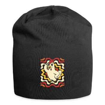 Huhn Henne - Jersey-Beanie - Schwarz - Vorne