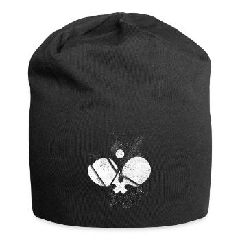 Table tennis, table tennis racket, table tennis ball - Jersey Beanie - black - Front