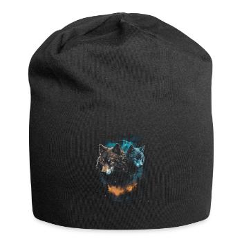 Dunkle Kunst Wolf Wald Mythisch - Jersey-Beanie - Schwarz - Vorne