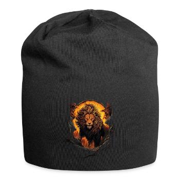 Lion, Lion's Head, Strong, Wild, Proud, Courageous, Royal - Jersey Beanie - black - Front
