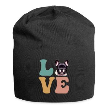 Bouledogue français Frenchie amoureux des chiens - Bonnet en jersey - noir - Devant