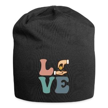 Fundraising Spendenaktion Wohltätigkeitsveranstalt - Jersey-Beanie - Schwarz - Vorne