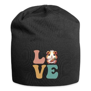 Cochon d’Inde mignon - Bonnet en jersey - noir - Devant