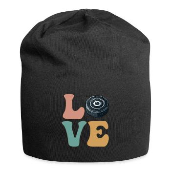 Hockeyspieler Puck - Jersey-Beanie - Schwarz - Vorne
