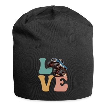 Monster Truck LOVE Groovy - Jersey Beanie - black - Front