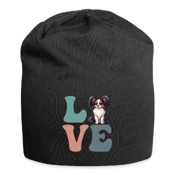 Papillon Hundeliebhaber - Jersey-Beanie - Schwarz - Vorne